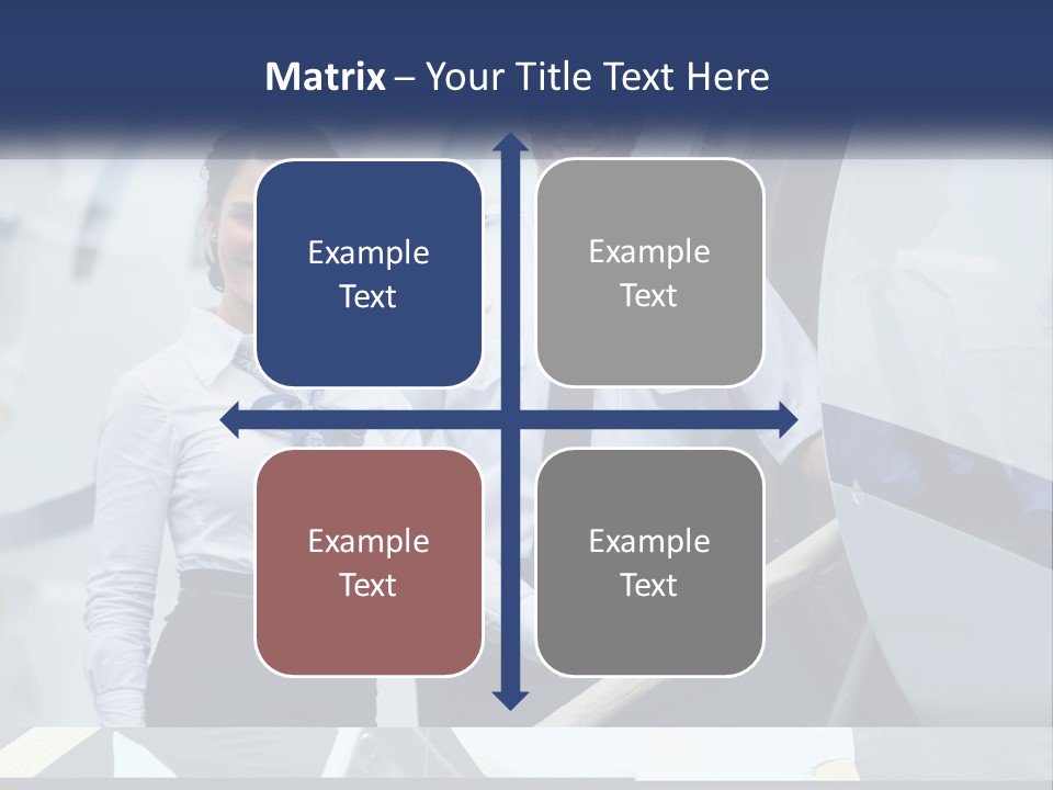 A Man And A Woman Standing In Front Of A Plane PowerPoint Template