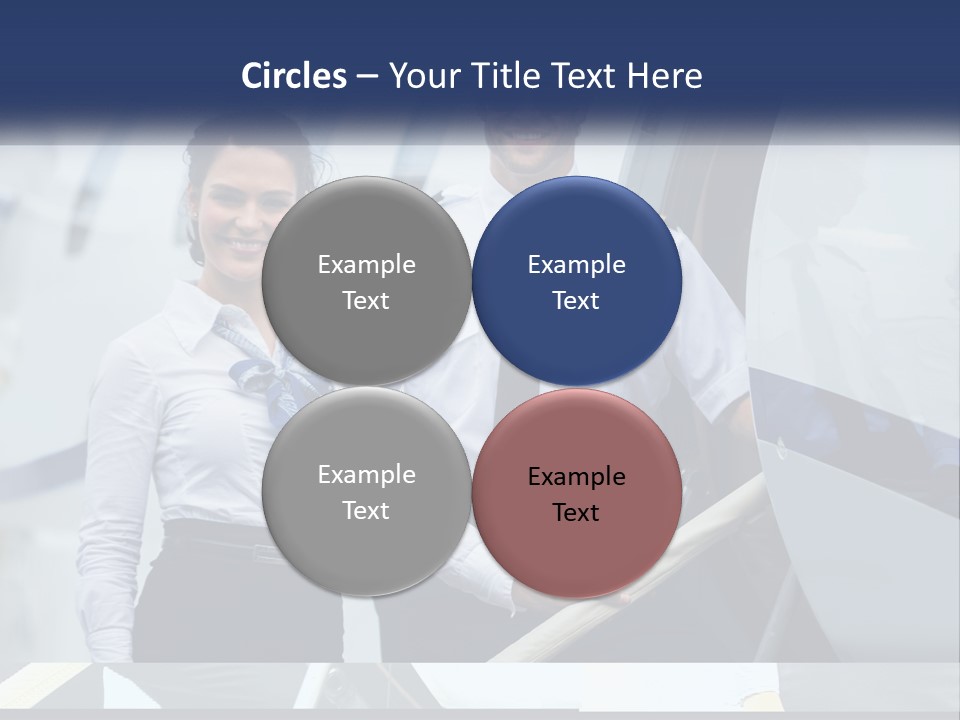 A Man And A Woman Standing In Front Of A Plane PowerPoint Template