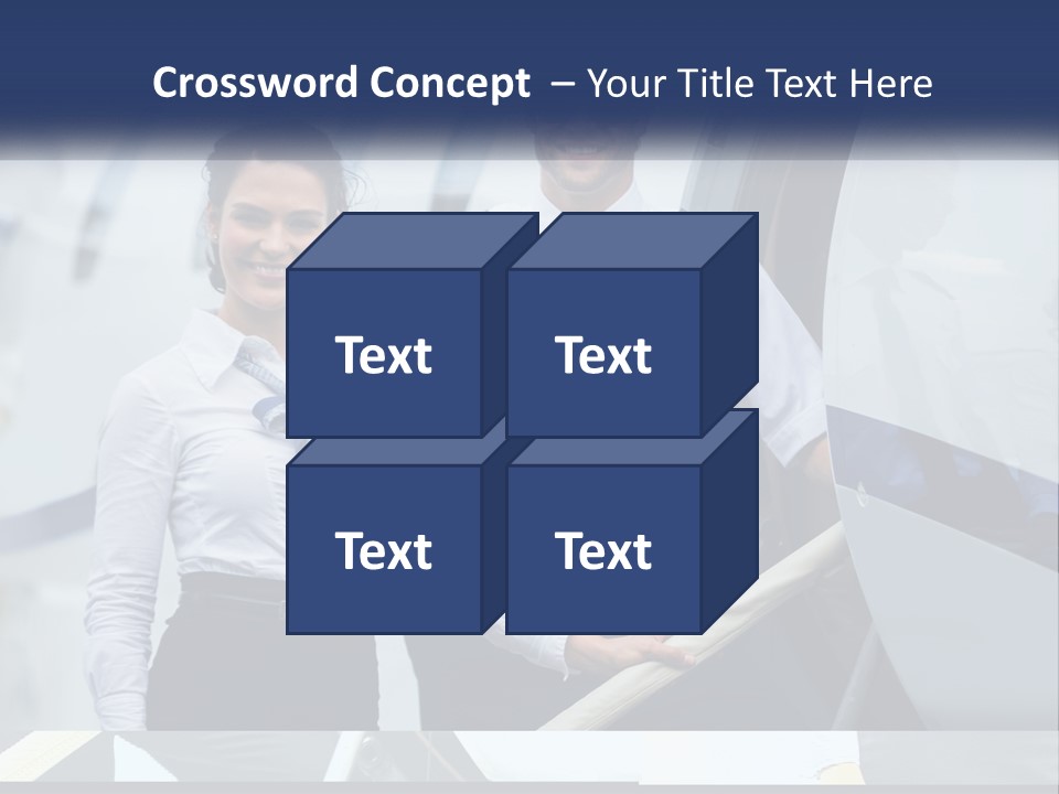 A Man And A Woman Standing In Front Of A Plane PowerPoint Template