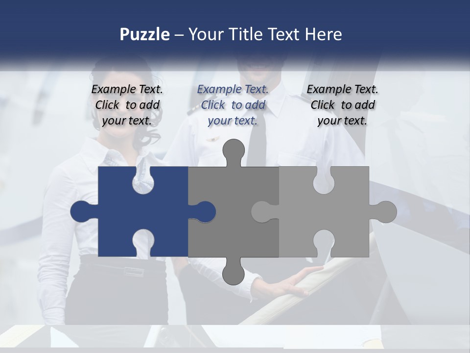 A Man And A Woman Standing In Front Of A Plane PowerPoint Template