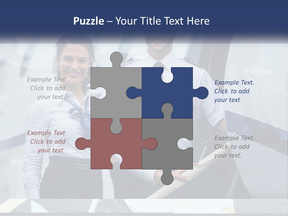 A Man And A Woman Standing In Front Of A Plane PowerPoint Template