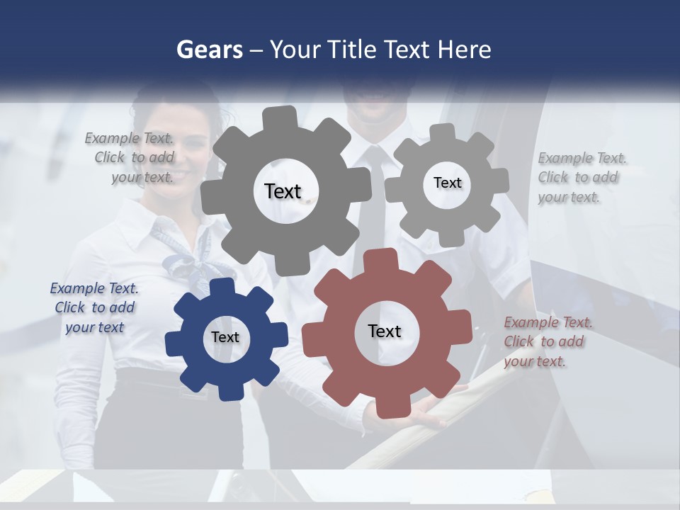 A Man And A Woman Standing In Front Of A Plane PowerPoint Template