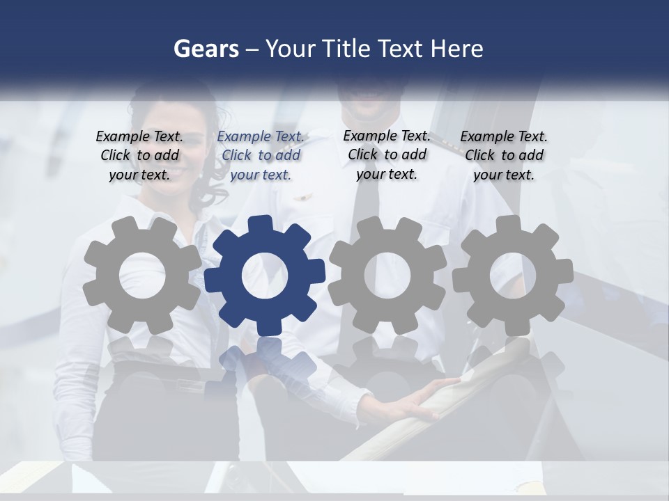 A Man And A Woman Standing In Front Of A Plane PowerPoint Template