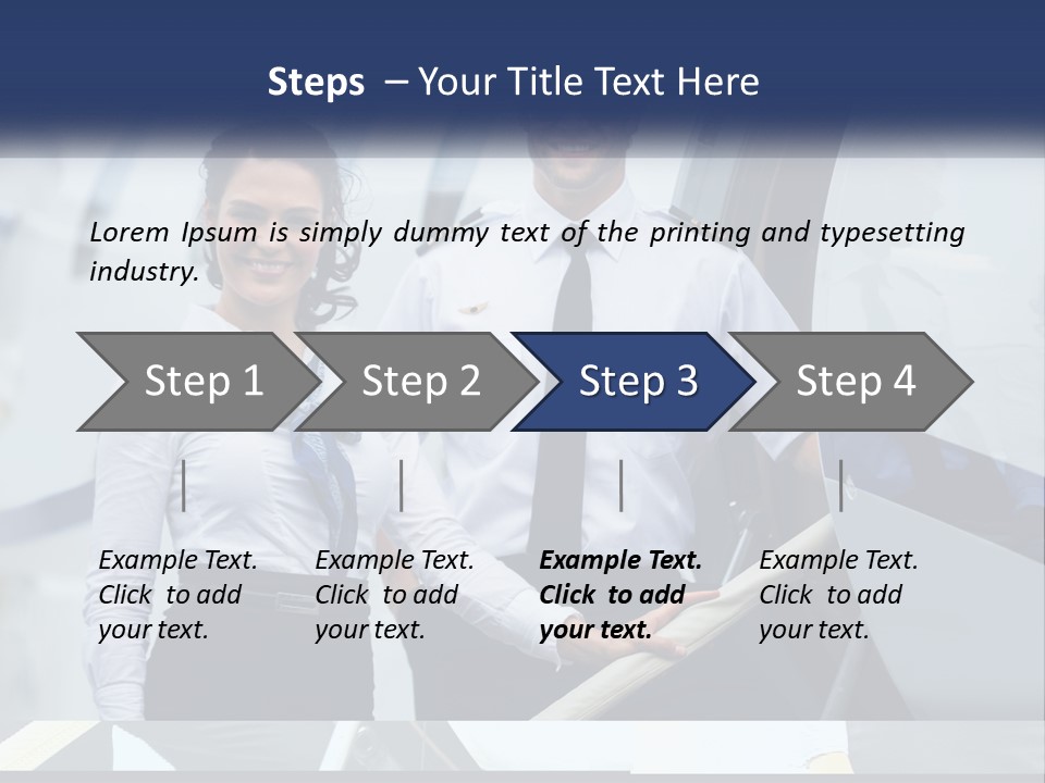 A Man And A Woman Standing In Front Of A Plane PowerPoint Template