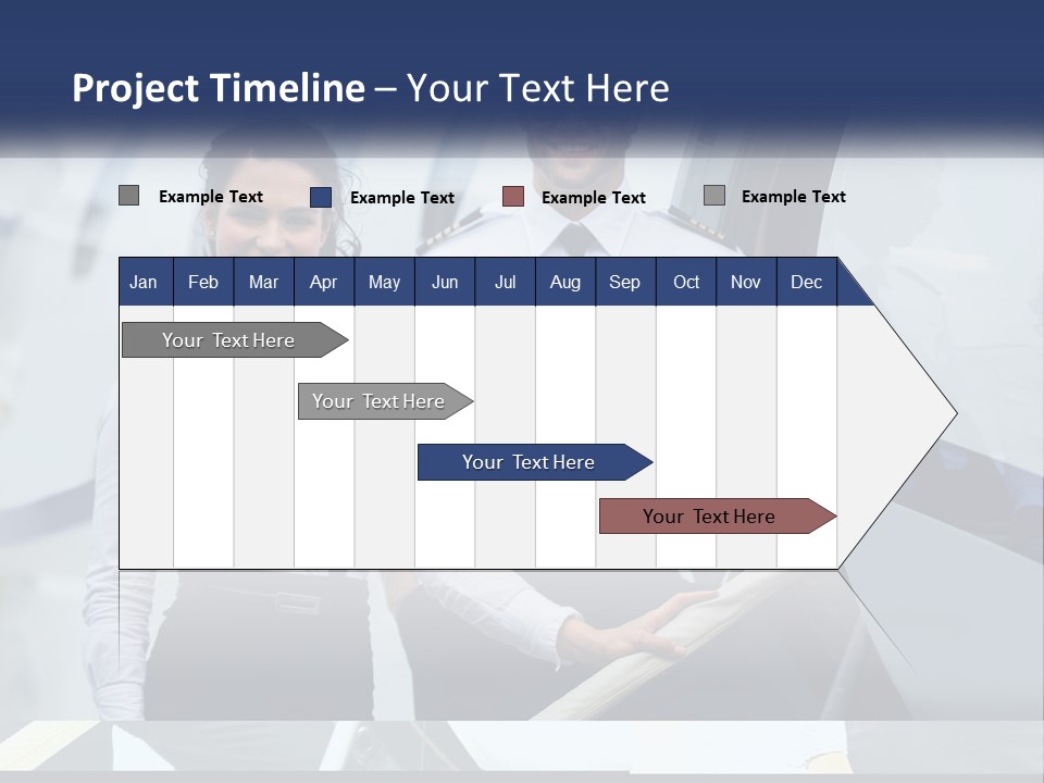 A Man And A Woman Standing In Front Of A Plane PowerPoint Template