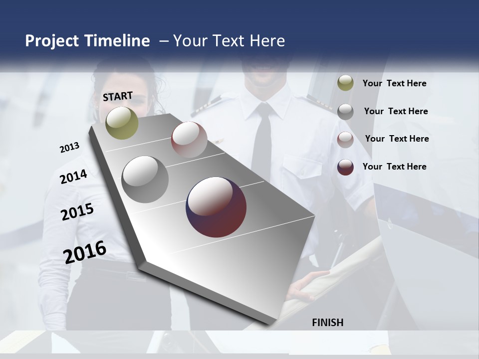 A Man And A Woman Standing In Front Of A Plane PowerPoint Template