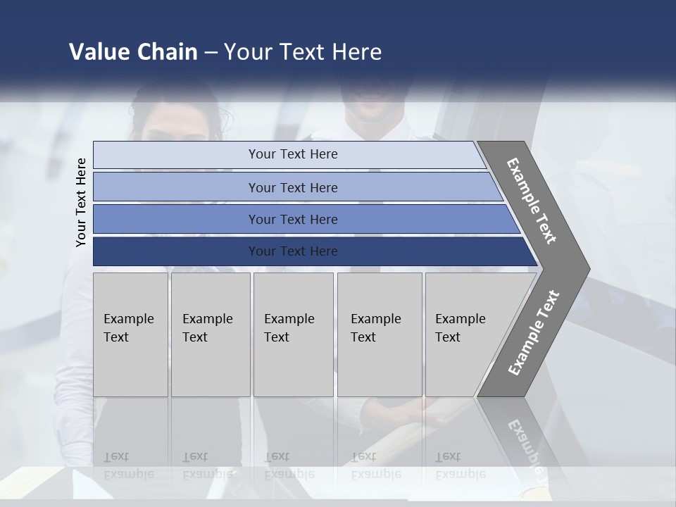 A Man And A Woman Standing In Front Of A Plane PowerPoint Template