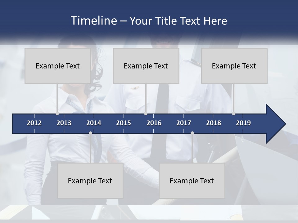 A Man And A Woman Standing In Front Of A Plane PowerPoint Template