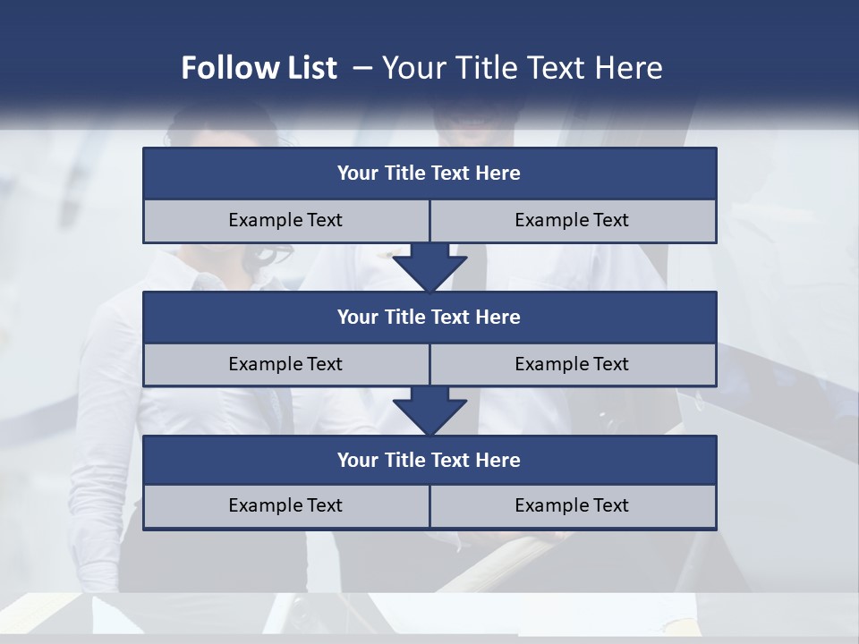 A Man And A Woman Standing In Front Of A Plane PowerPoint Template