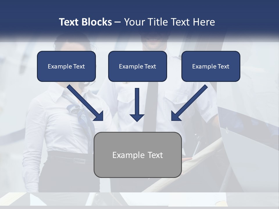 A Man And A Woman Standing In Front Of A Plane PowerPoint Template