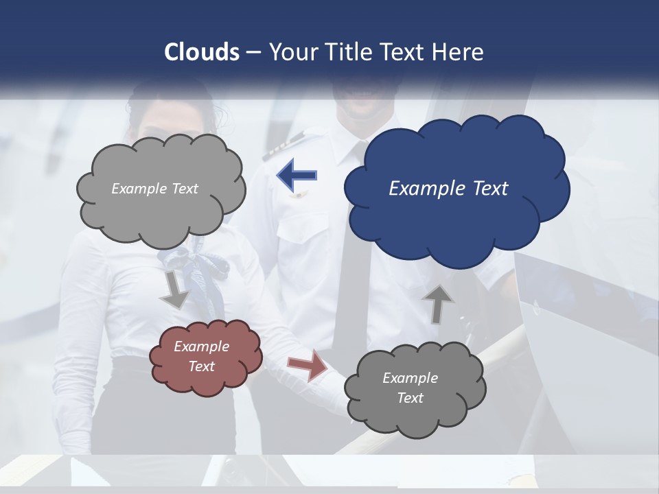 A Man And A Woman Standing In Front Of A Plane PowerPoint Template