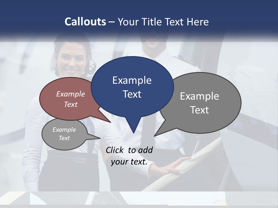 A Man And A Woman Standing In Front Of A Plane PowerPoint Template