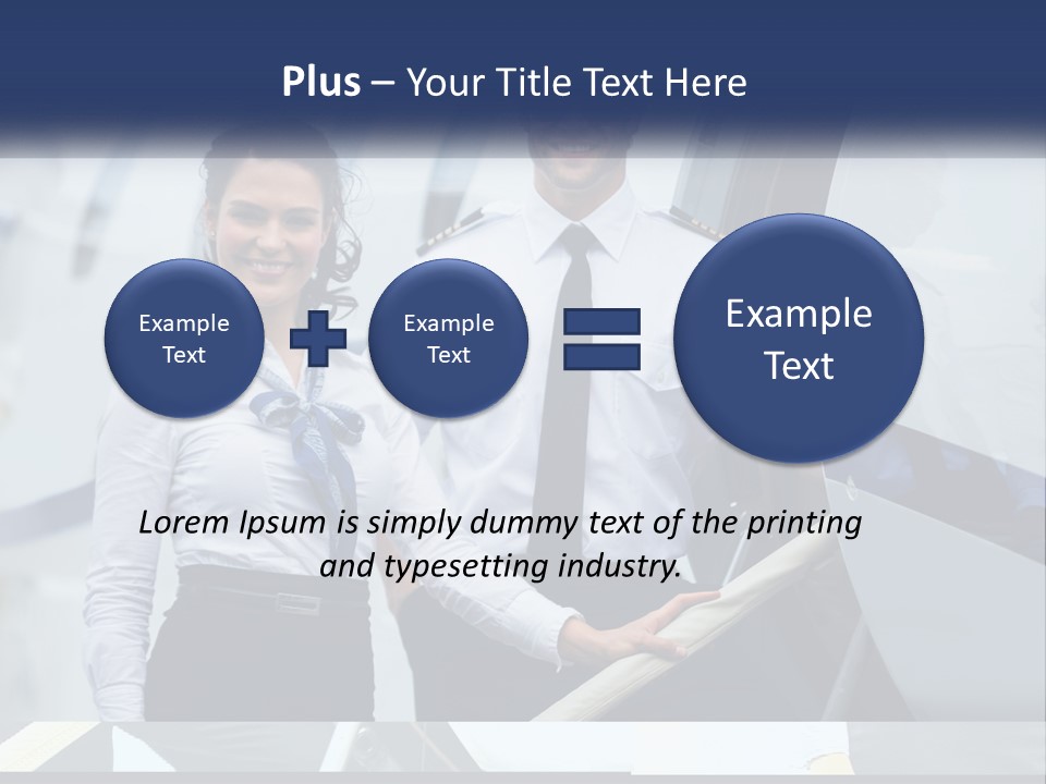 A Man And A Woman Standing In Front Of A Plane PowerPoint Template