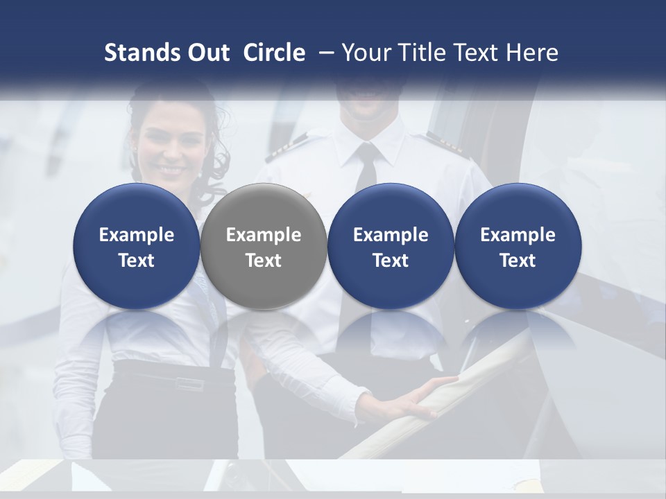 A Man And A Woman Standing In Front Of A Plane PowerPoint Template