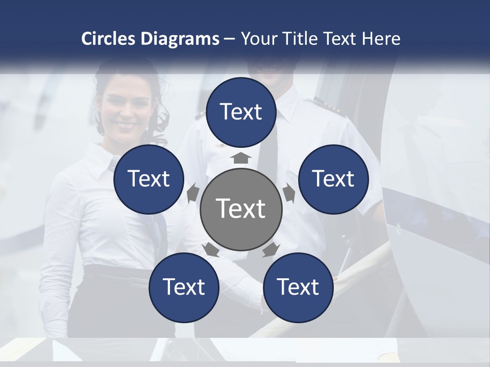 A Man And A Woman Standing In Front Of A Plane PowerPoint Template