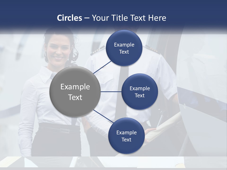 A Man And A Woman Standing In Front Of A Plane PowerPoint Template