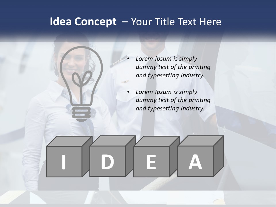 A Man And A Woman Standing In Front Of A Plane PowerPoint Template