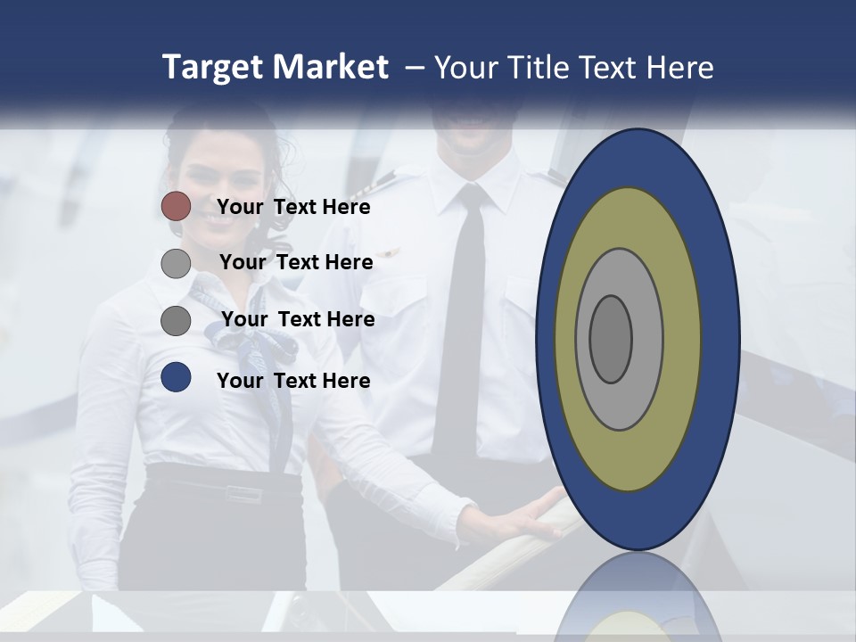 A Man And A Woman Standing In Front Of A Plane PowerPoint Template