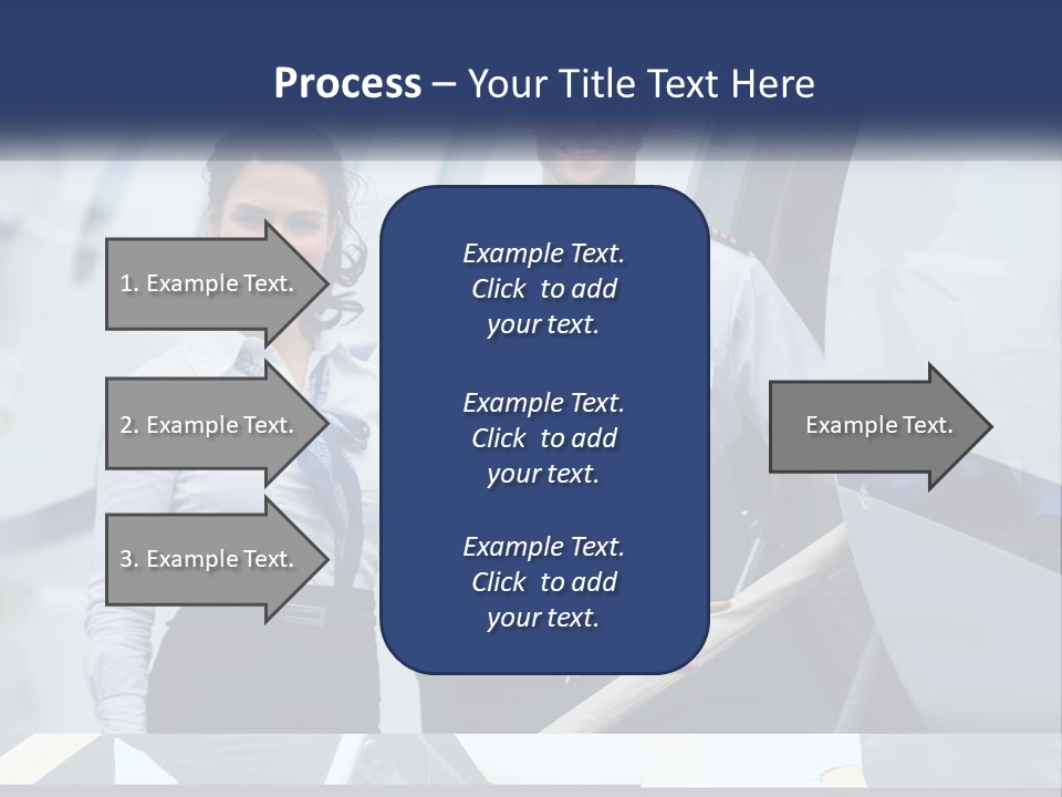 A Man And A Woman Standing In Front Of A Plane PowerPoint Template