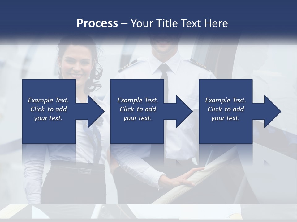A Man And A Woman Standing In Front Of A Plane PowerPoint Template