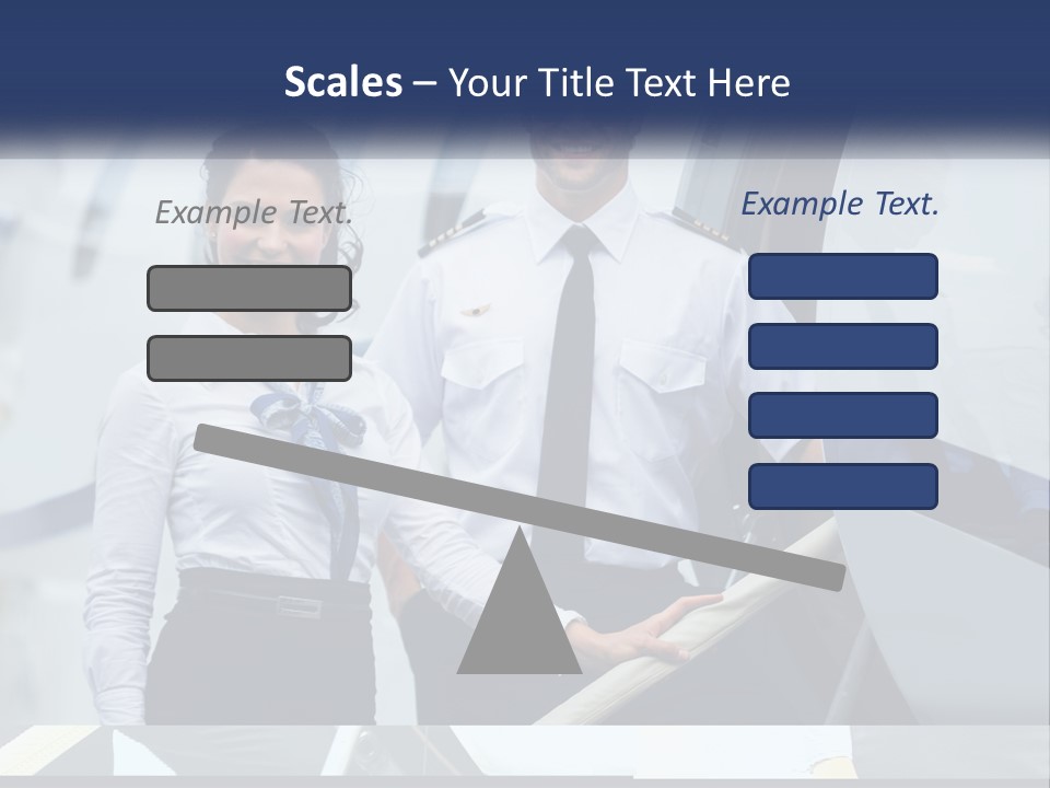 A Man And A Woman Standing In Front Of A Plane PowerPoint Template