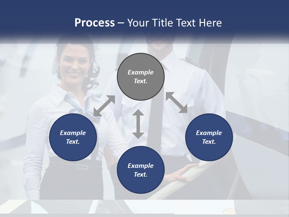 A Man And A Woman Standing In Front Of A Plane PowerPoint Template