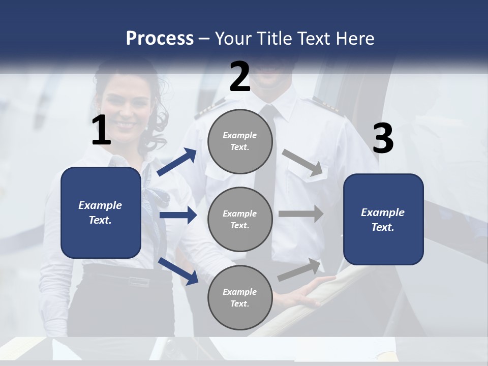 A Man And A Woman Standing In Front Of A Plane PowerPoint Template