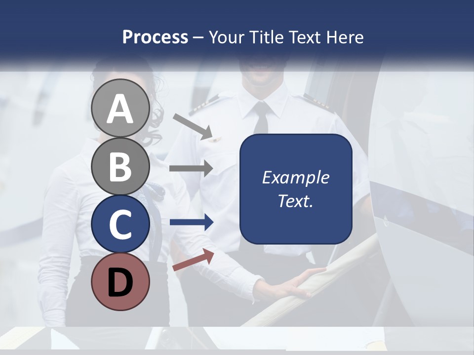 A Man And A Woman Standing In Front Of A Plane PowerPoint Template