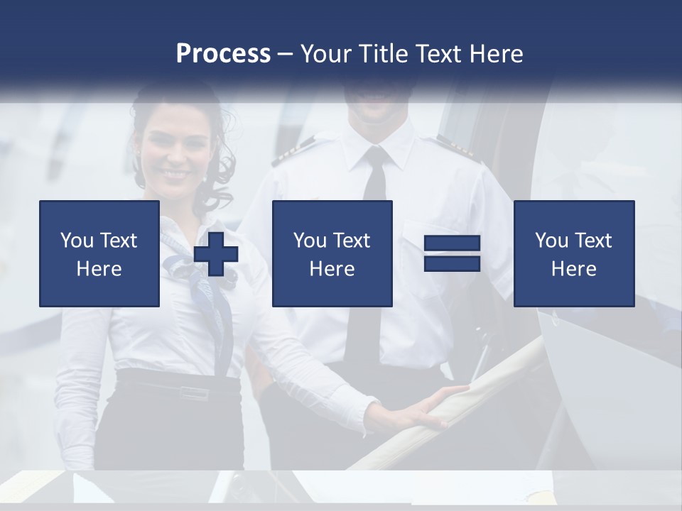 A Man And A Woman Standing In Front Of A Plane PowerPoint Template