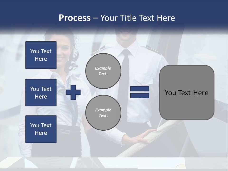 A Man And A Woman Standing In Front Of A Plane PowerPoint Template