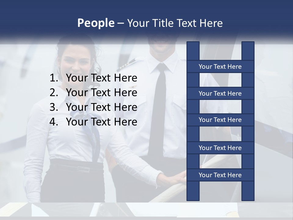 A Man And A Woman Standing In Front Of A Plane PowerPoint Template