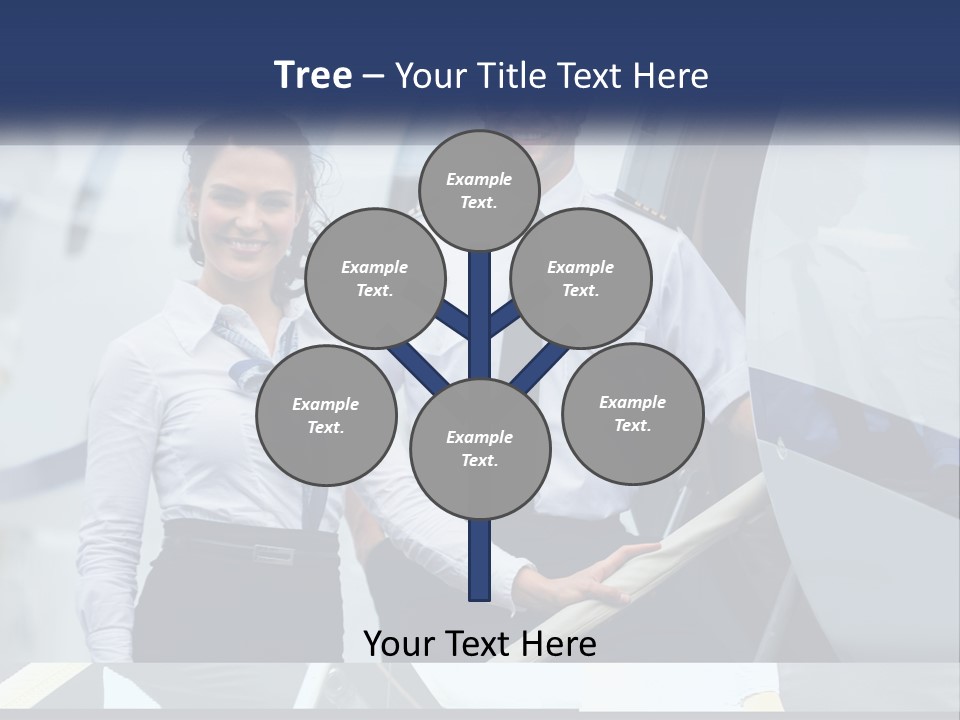 A Man And A Woman Standing In Front Of A Plane PowerPoint Template