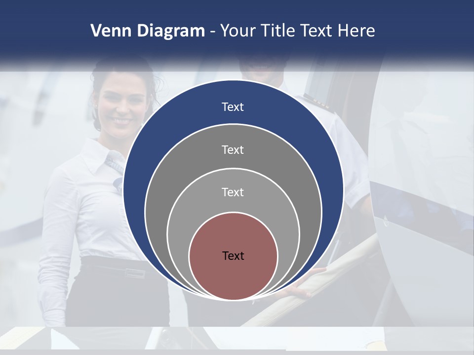 A Man And A Woman Standing In Front Of A Plane PowerPoint Template
