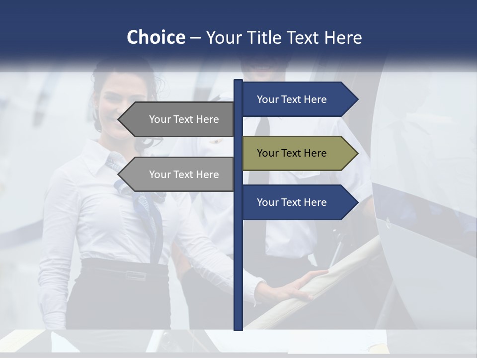 A Man And A Woman Standing In Front Of A Plane PowerPoint Template