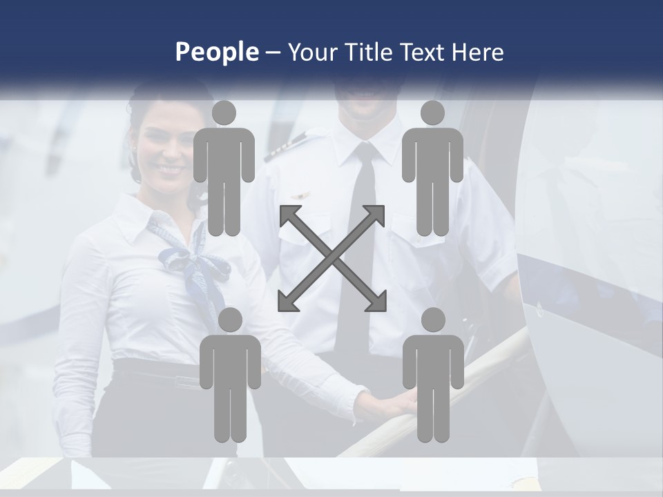 A Man And A Woman Standing In Front Of A Plane PowerPoint Template