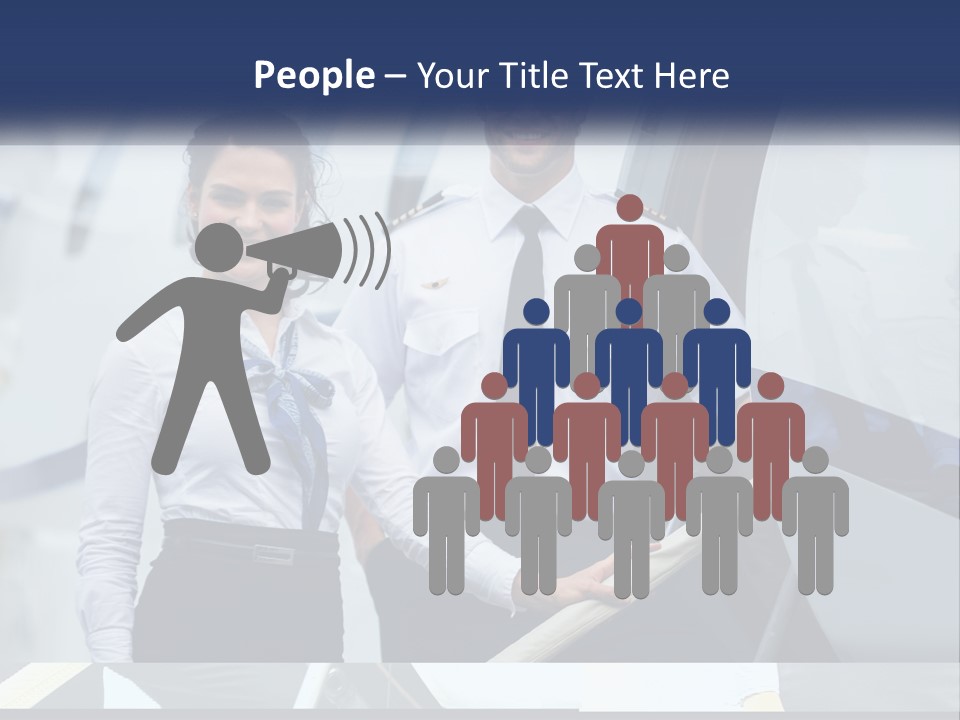 A Man And A Woman Standing In Front Of A Plane PowerPoint Template