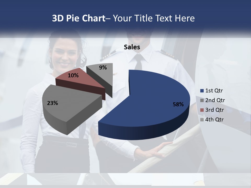 A Man And A Woman Standing In Front Of A Plane PowerPoint Template