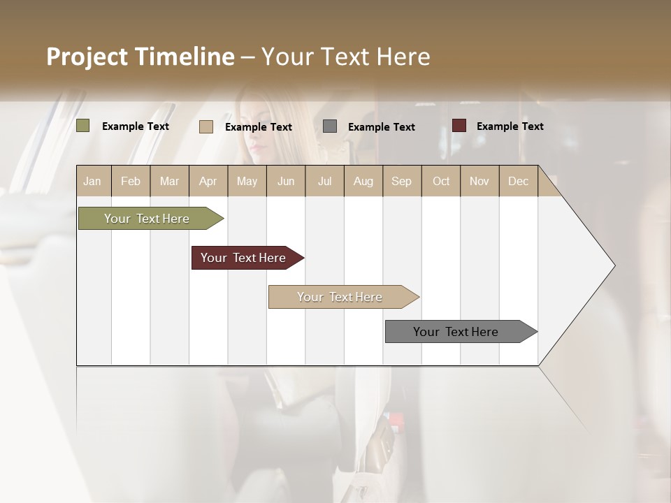 A Woman Sitting In An Airplane Holding A Tablet PowerPoint Template