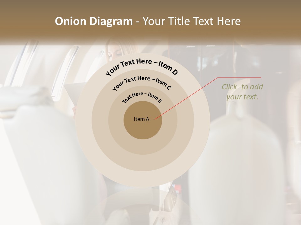 A Woman Sitting In An Airplane Holding A Tablet PowerPoint Template