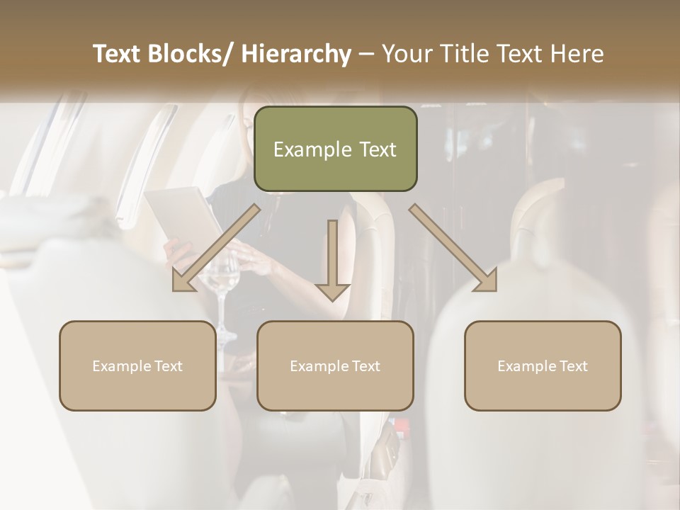 A Woman Sitting In An Airplane Holding A Tablet PowerPoint Template