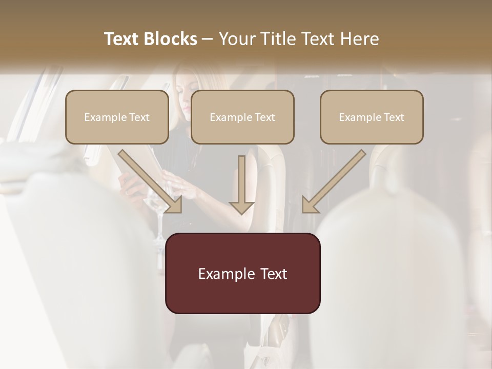 A Woman Sitting In An Airplane Holding A Tablet PowerPoint Template