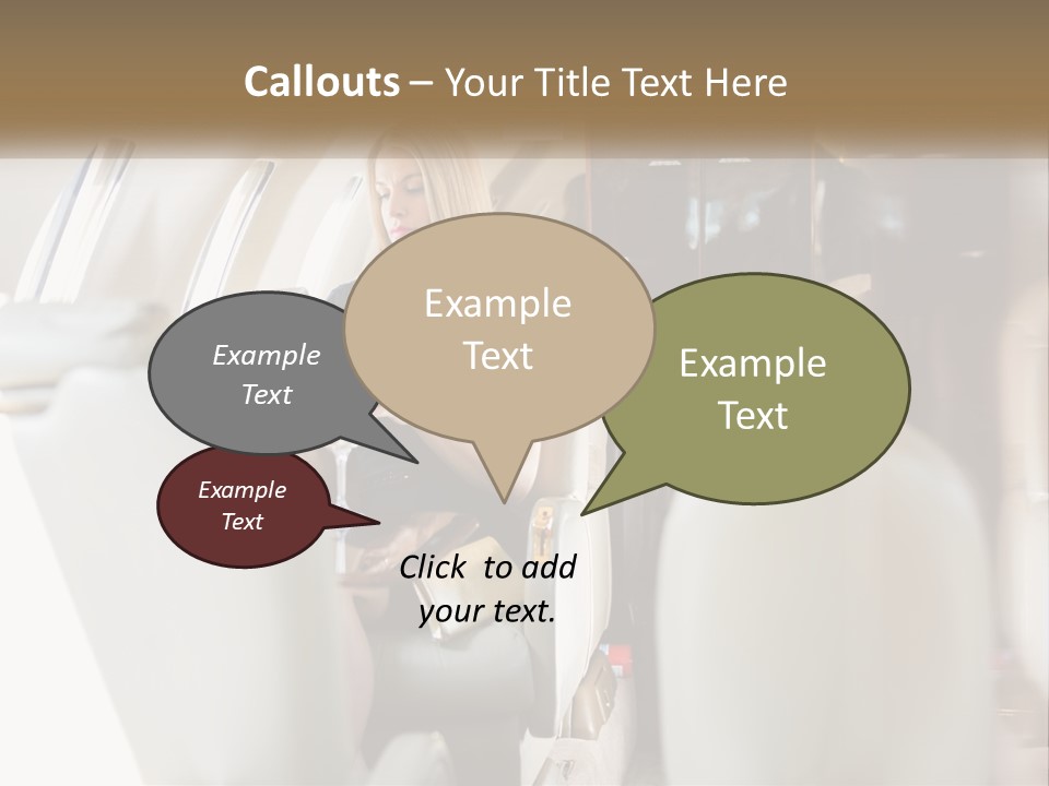 A Woman Sitting In An Airplane Holding A Tablet PowerPoint Template