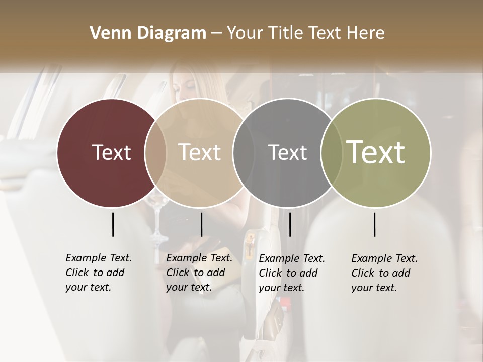 A Woman Sitting In An Airplane Holding A Tablet PowerPoint Template