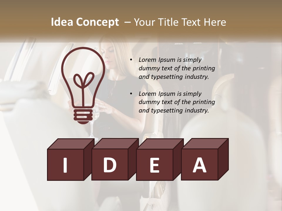 A Woman Sitting In An Airplane Holding A Tablet PowerPoint Template