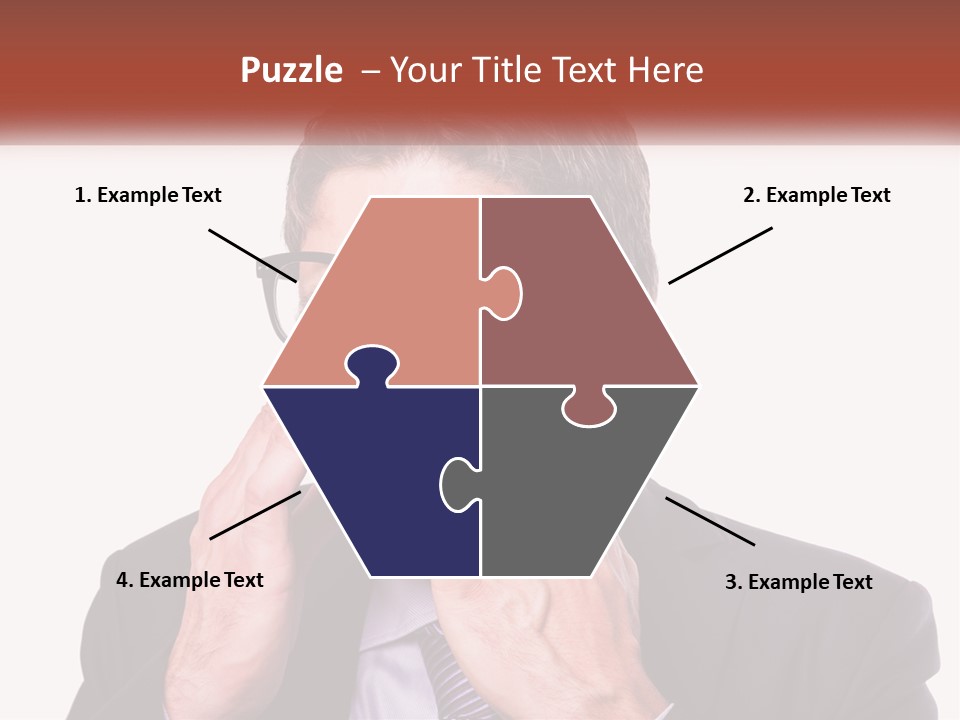 A Man Wearing Glasses Covering His Eyes With His Hands PowerPoint Template