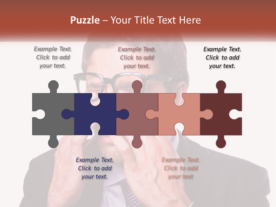 A Man Wearing Glasses Covering His Eyes With His Hands PowerPoint Template