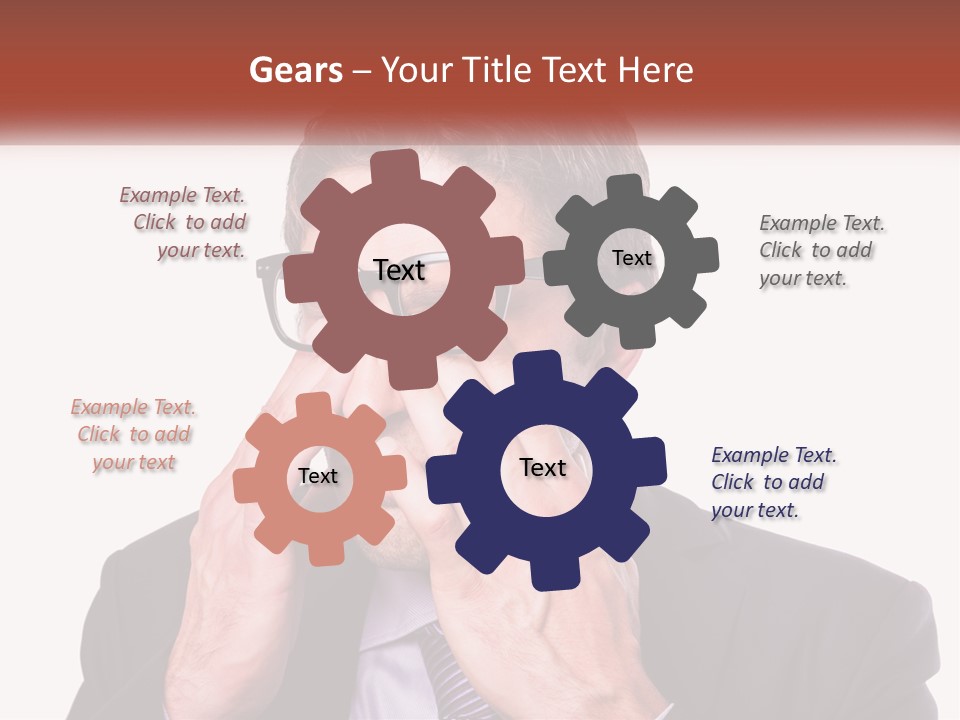 A Man Wearing Glasses Covering His Eyes With His Hands PowerPoint Template