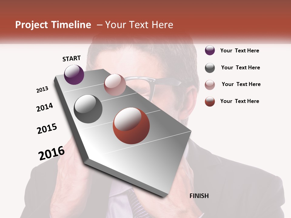 A Man Wearing Glasses Covering His Eyes With His Hands PowerPoint Template