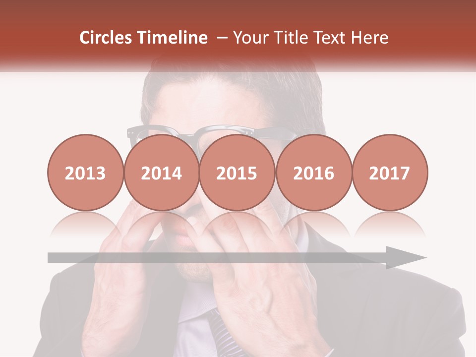 A Man Wearing Glasses Covering His Eyes With His Hands PowerPoint Template