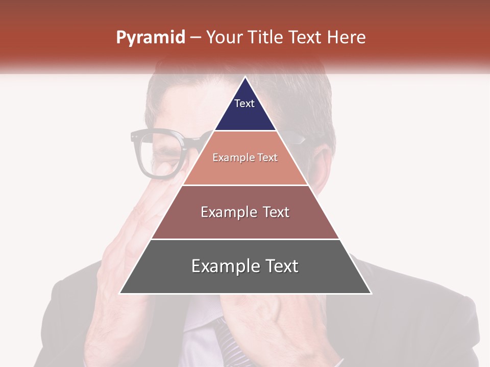 A Man Wearing Glasses Covering His Eyes With His Hands PowerPoint Template